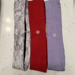 lululemon women’s headbands  - Red, Gray, and Purple